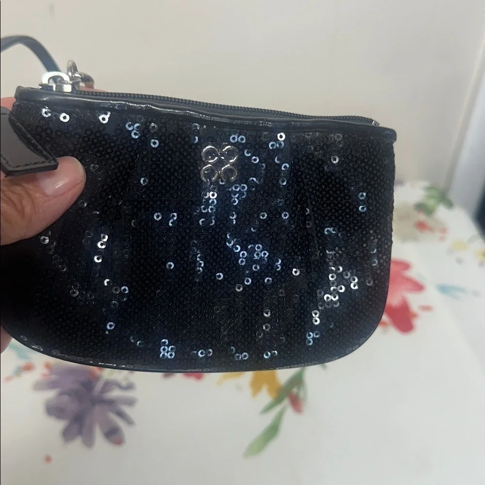 Coach Midnight Black mermaid Sequin Wristlet